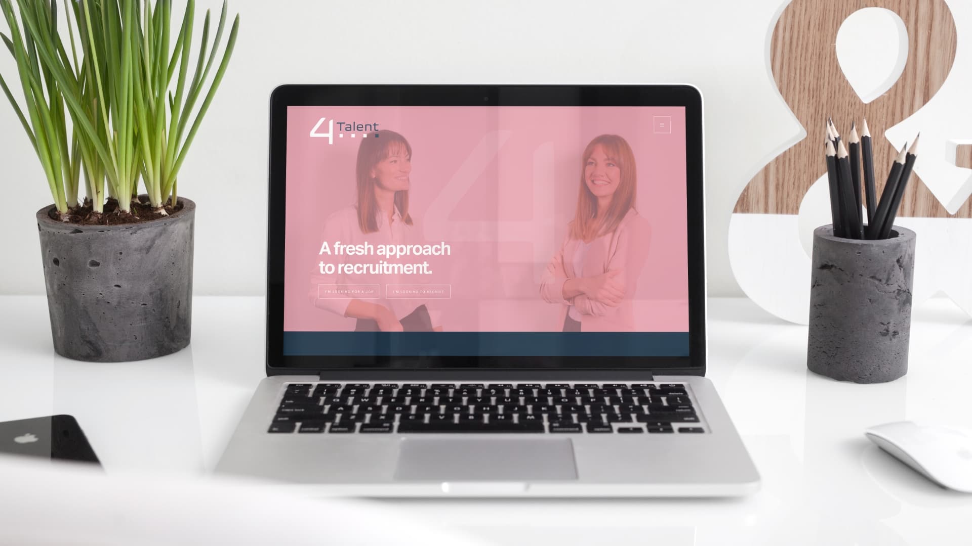 Four Talent Recruitment Website on desktop device