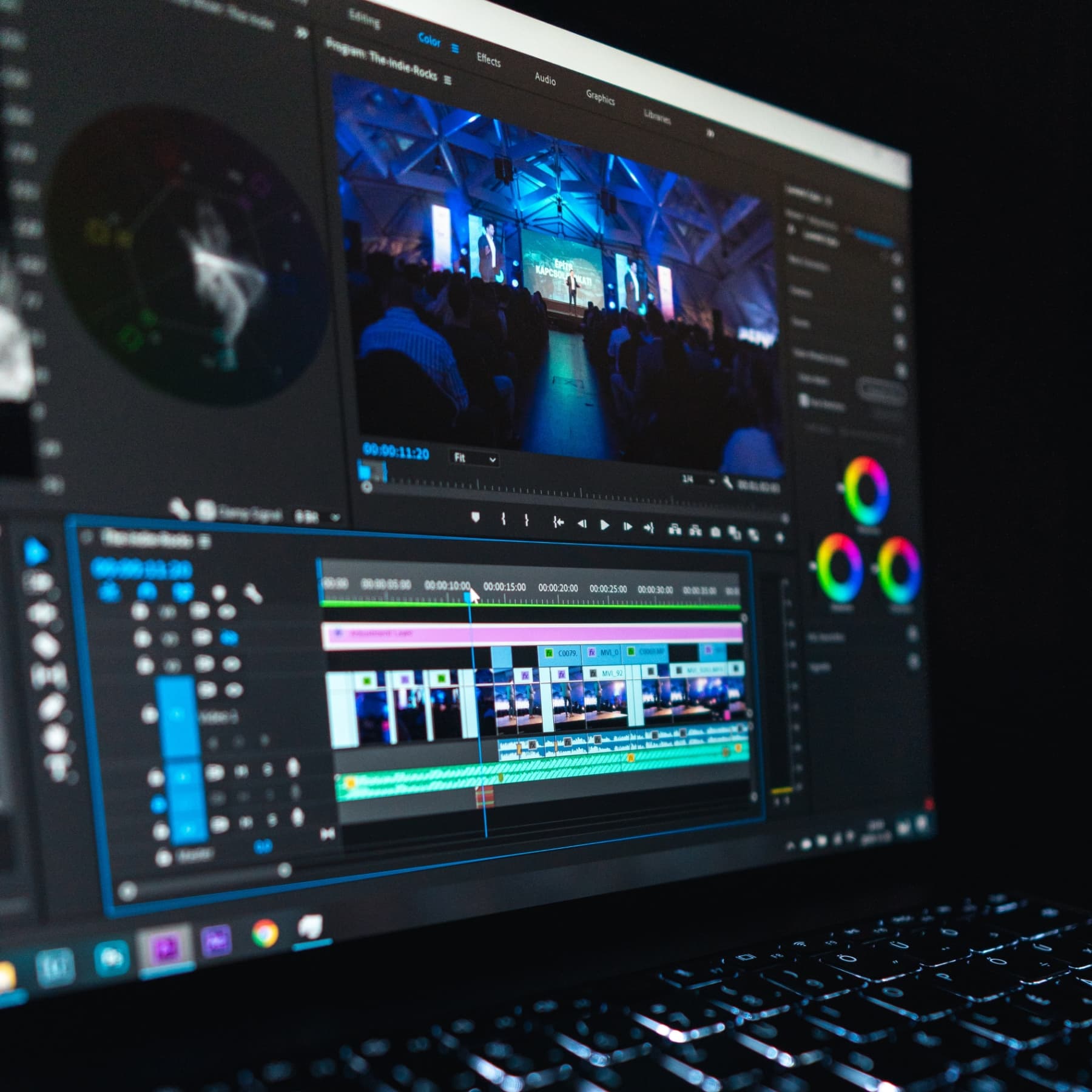 Video production software in use